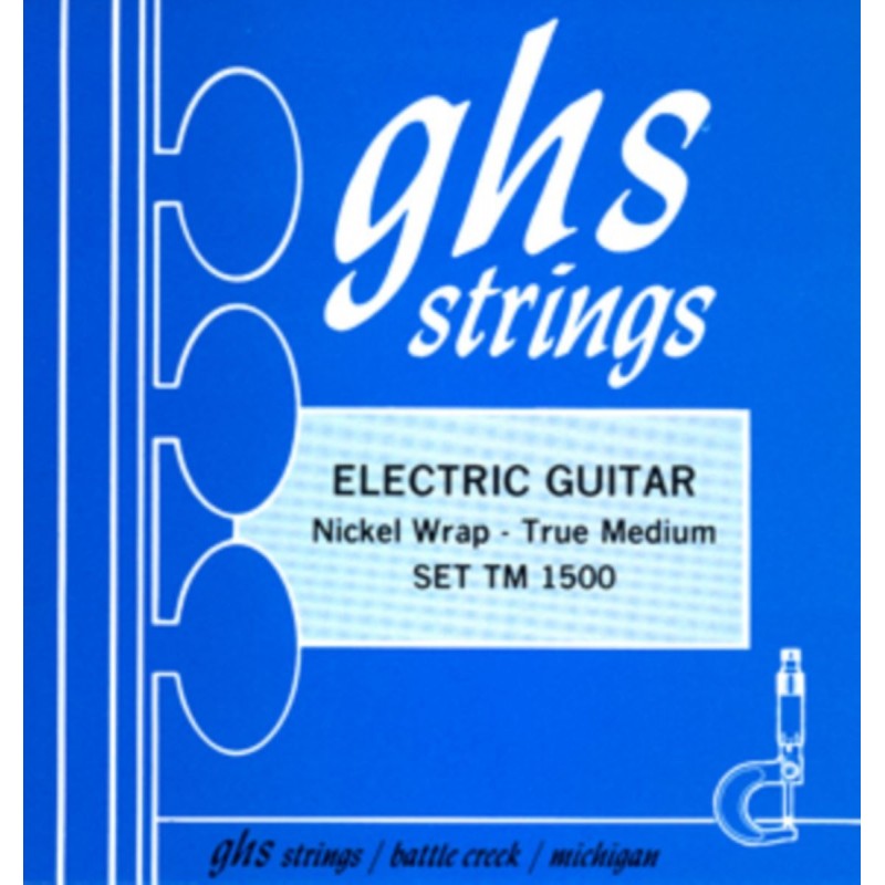 GHS Nickel Rockers Wound 3rd - TM1500 - Electric Guitar String Set, True Medium, .013-.056 - 1