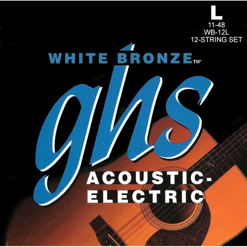 GHS White Bronze - WB-12L - Acoustic/Electric Guitar String Set, 12-String, Light, .011-.048 - 1
