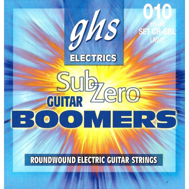 GHS Sub Zero Boomers - CR-GBL - Electric Guitar String Set, Light, .010-.046 - 1