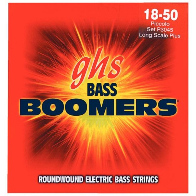 GHS Bass Boomers - P3045 - Bass String Set, 4-String, Piccolo, .018-.050, Extra Long Scale - 1