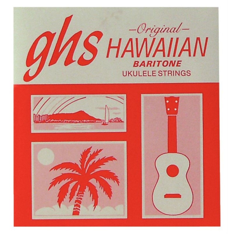 GHS Ukulele Nylon Tie-Ends - H-100Ukulele String Set - Baritone, Black Nylon - 1
