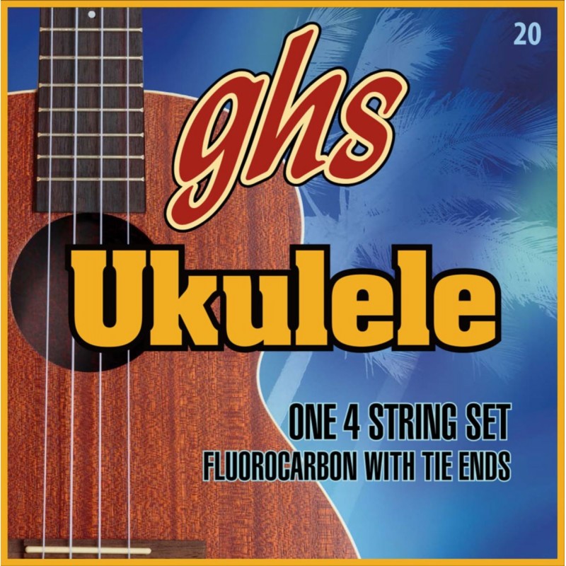GHS Ukulele Fluorocarbon Tie Ends - Ukulele String Set, Hawaiian D-Tuning - 1