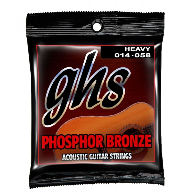 GHS Phosphor Bronze - 340 - Acoustic Guitar String Set, Heavy, .014-.058 - 1
