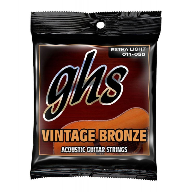 GHS Vintage Bronze - VN-XL - Acoustic Guitar String Set, Extra Light, .011-.050 - 1