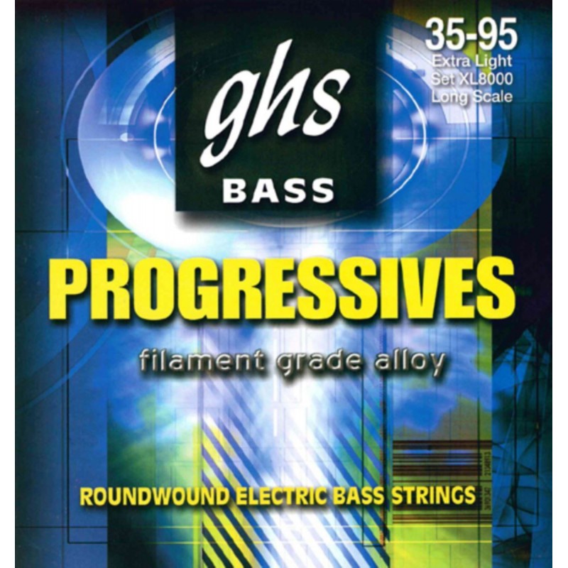GHS Progressives - XL8000 - Bass String Set, 4-String, Extra Light, .035-.095 - 1