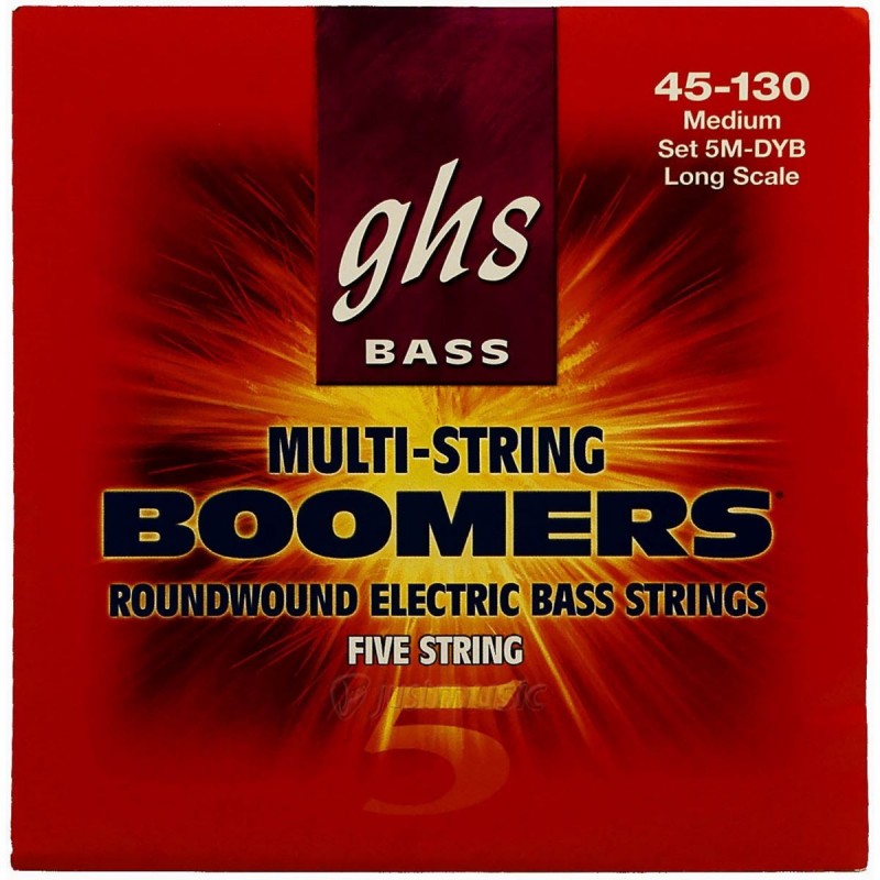 GHS Bass Boomers - Bass String Set, 5-String, Medium, .045-.130 - 1