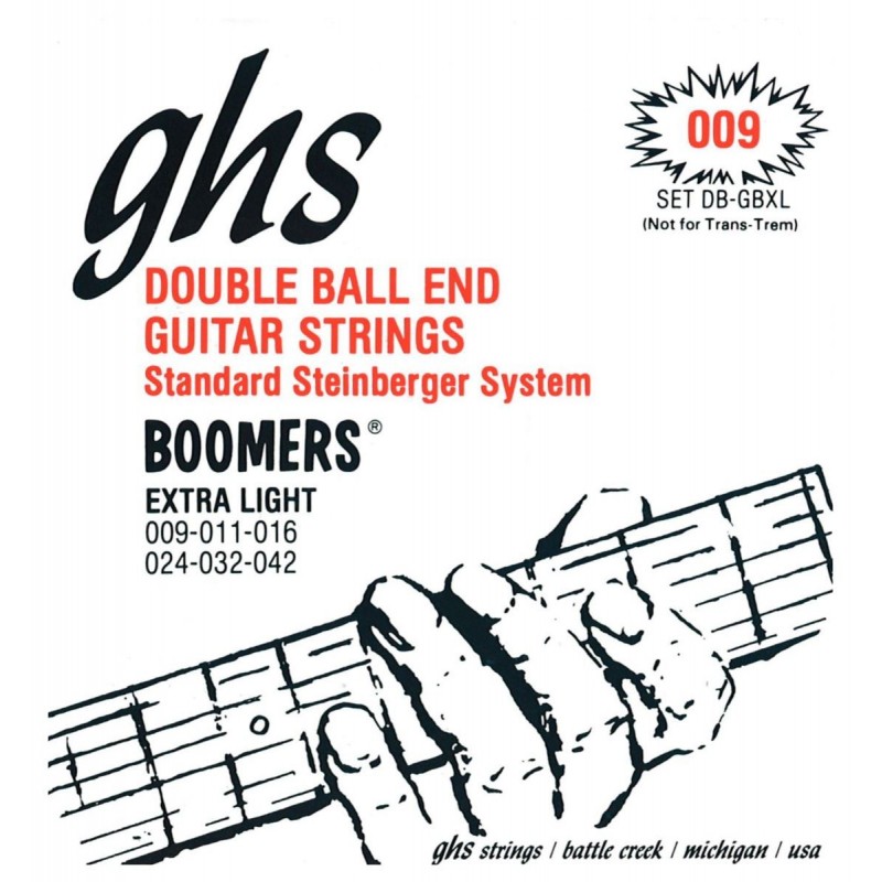 GHS Double Ball End Boomers - DB-GBXL - Electric Guitar String Set, Extra Light, .009-.042, Double Ball - 1
