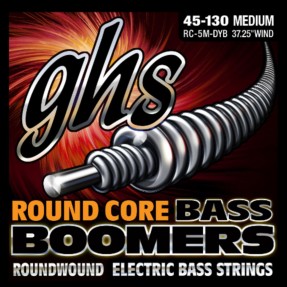 GHS Round Core Bass Boomers - RC-5M-DYB - Bass String Set, 5-String, Medium, .045-.130 - 1