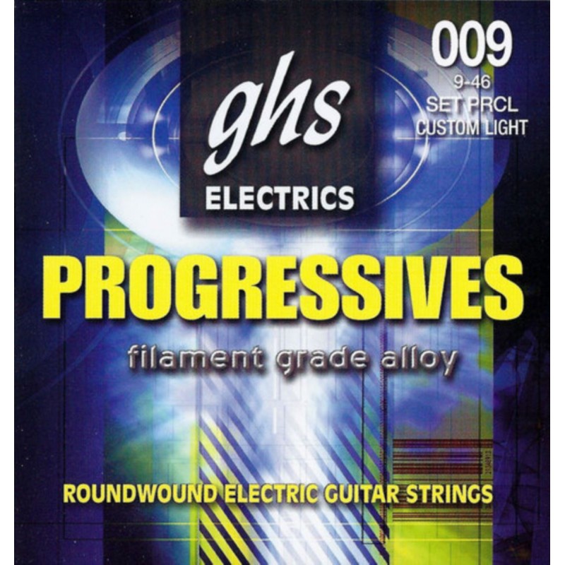 GHS Progressives - PRCL - Electric Guitar String Set, Custom Light, .009-.046 - 1
