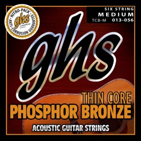 GHS Thin Core Phosphor Bronze - TCB-M - Acoustic Guitar String Set, Medium, .013-.056 - 1