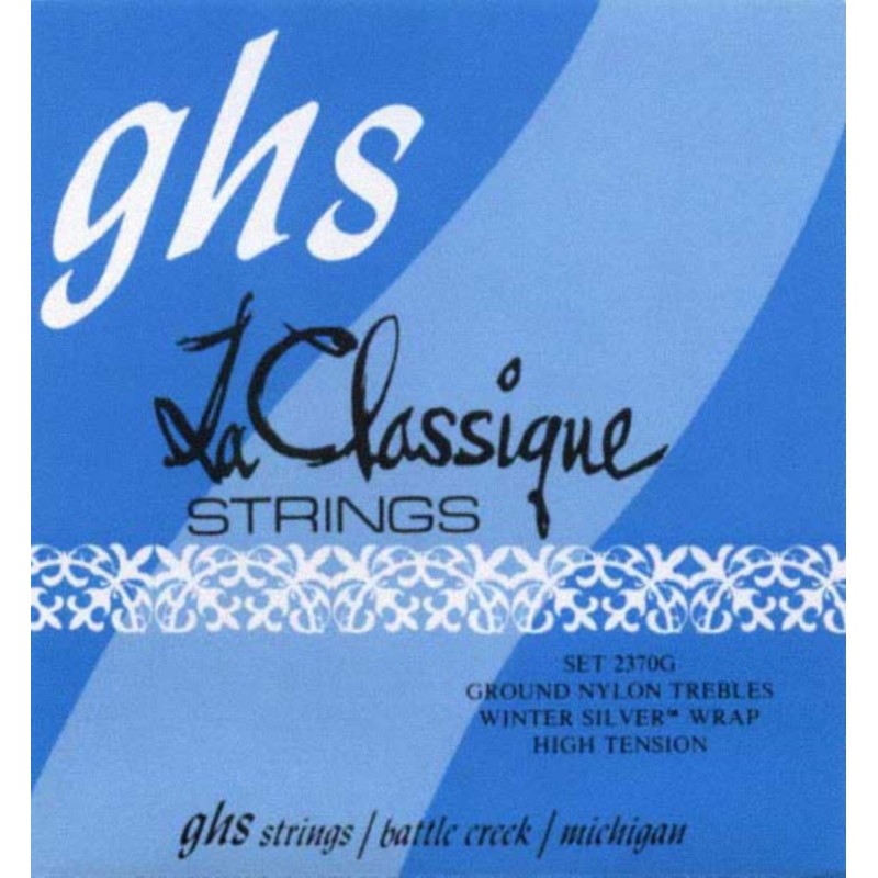 GHS La Classique - 2370G - Classical Guitar String Set, Tie-On, Ground Trebles, Medium High Tension - 1