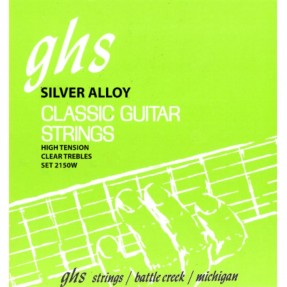 GHS Silver Alloy - Classical Guitar String Set, Tie-On, Silver Plated Copper Basses, High Tension - 1