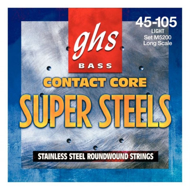 GHS Contact Core Super Steels - L5200 - Bass String Set, 4-String, Light, .040-.100 - 1