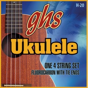 GHS Ukulele Fluorocarbon Tie Ends - H-20 - Ukulele String Set, Soprano/Concert - 1