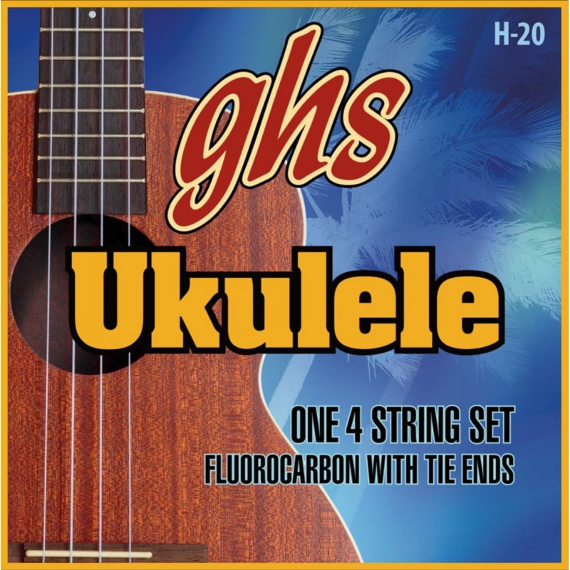 GHS Ukulele Fluorocarbon Tie Ends - H-20 - Ukulele String Set, Soprano/Concert - 1