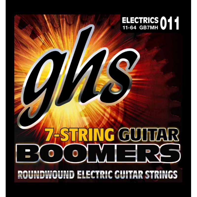 GHS Guitar Boomers - GB7MH - Electric Guitar String Set, 7-String, Medium Heavy, .011-.064 - 1