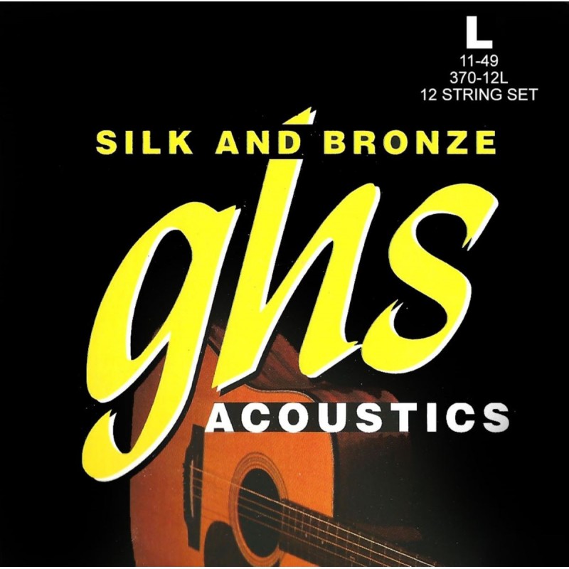 GHS Silk and Bronze - 370-12L - Acoustic Guitar String Set, 12-String, Phosphor Bronze, Light, .011-.049 - 1