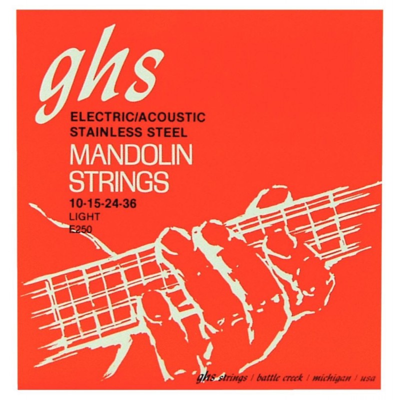 GHS Professional - E250 - Mandolin String Set, Loop End, Stainless Steel, Light, .010-.036 - 1