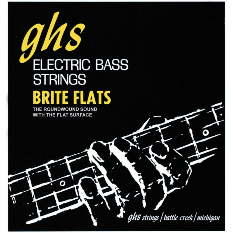 GHS Brite Flats - 3070 - Bass String Set, 4-String, Regular, .049-.108, Short Scale - 1