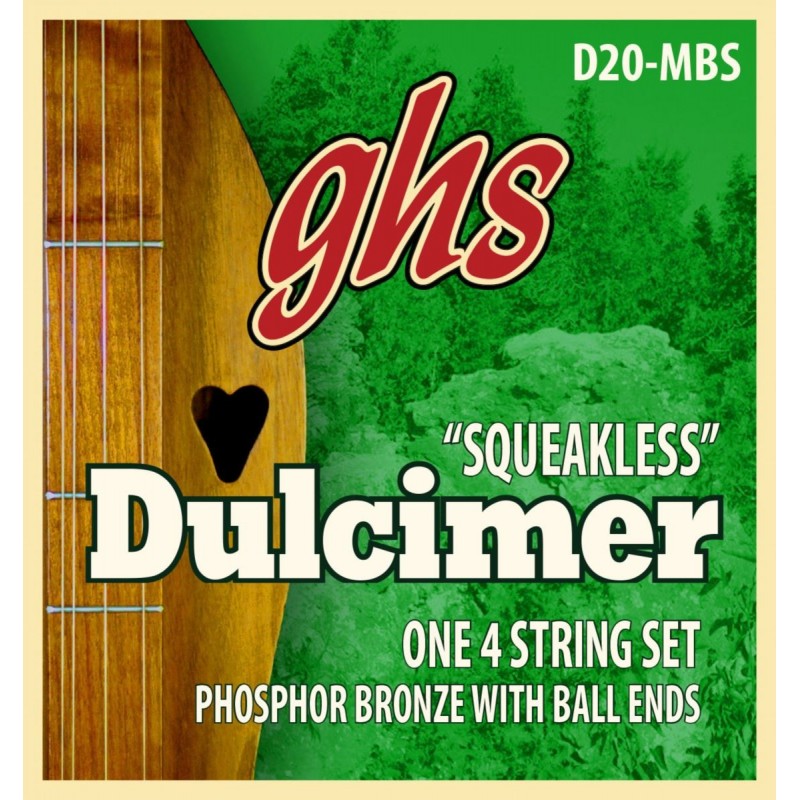 GHS D20-MBS - Dulcimer String Set, D-Mixolydian Tuning, Ball End, Squeakless - 1