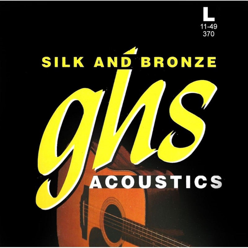 GHS Silk and Bronze - 370 - Acoustic Guitar String Set, Phosphor Bronze, Light, .011-.049 - 1