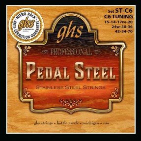 GHS Pedal Steel Super Steels - Pedal Steel Guitar String Set, 10-Strings, C6 Tuning, .015-.070 - 1