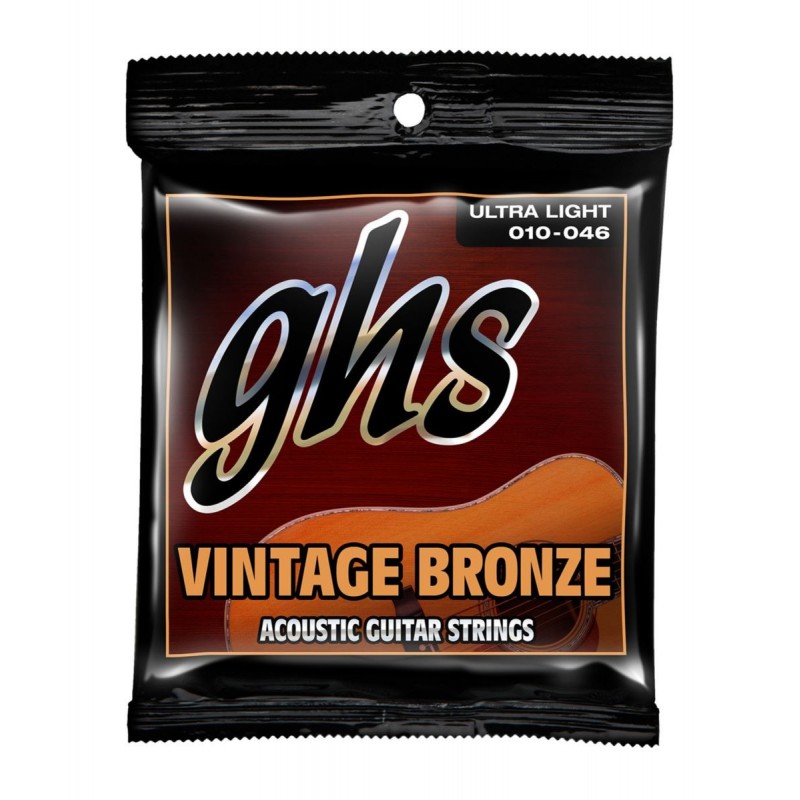 GHS Vintage Bronze - VN-UL - Acoustic Guitar String Set, Ultra Light, .010-.046 - 1