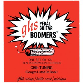 GHS Pedal Steel Boomers - GB-C6 - Pedal Steel Guitar String Set, 10-Strings, C6 Tuning, .015-.070 - 1