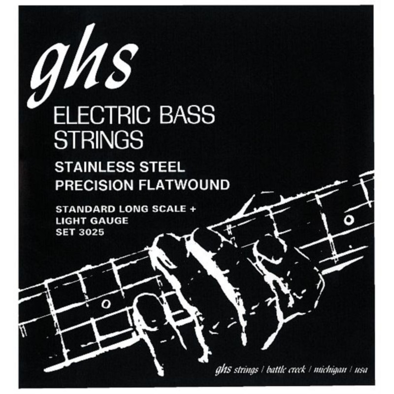 GHS Precision Flatwound - 3025 - Bass String Set, 4-String, Light, .045-.095 - 1
