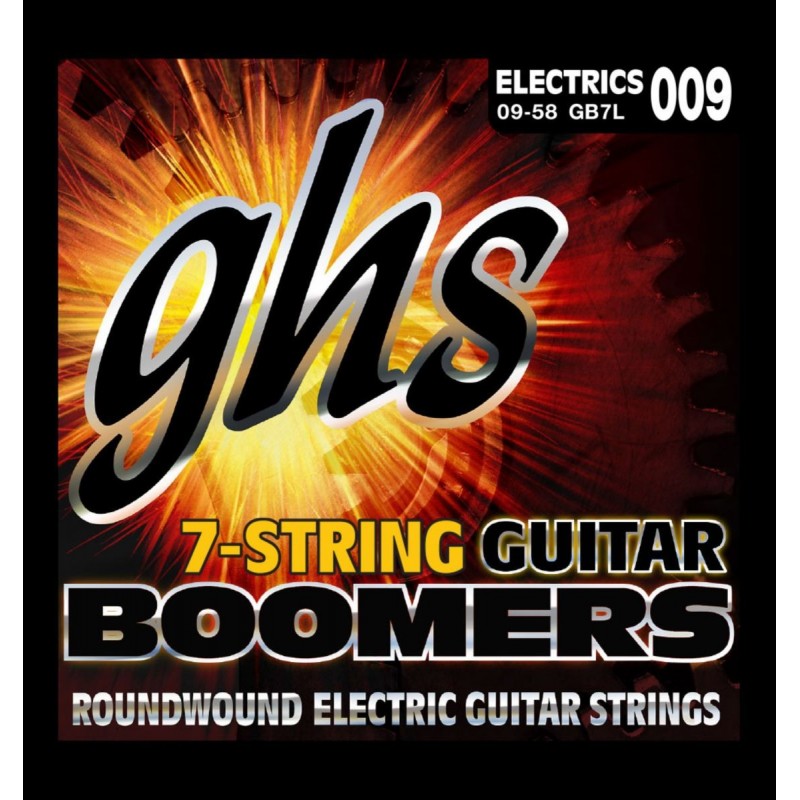 GHS Guitar Boomers - GB76 - Electric Guitar String Set, 7-String, Light, .009-.058 - 1