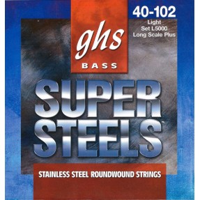 GHS Super Steels - L5000 - Bass String Set, 4-String, Light, .040-.102 - 1
