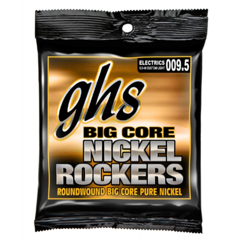 GHS Big Core Nickel Rockers - BCCL - Electric Guitar String Set, Custom Light, .0095-.048 - 1
