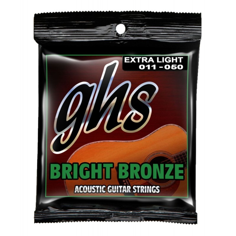 GHS Bright Bronze - BB20X - Acoustic Guitar String Set, 80/20 Bronze, Extra Light, .011-.050 - 1