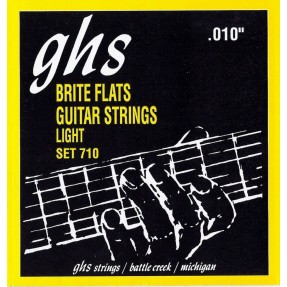 GHS Brite Flats - 710 - Electric Guitar String Set, Light, .010-.046 - 1
