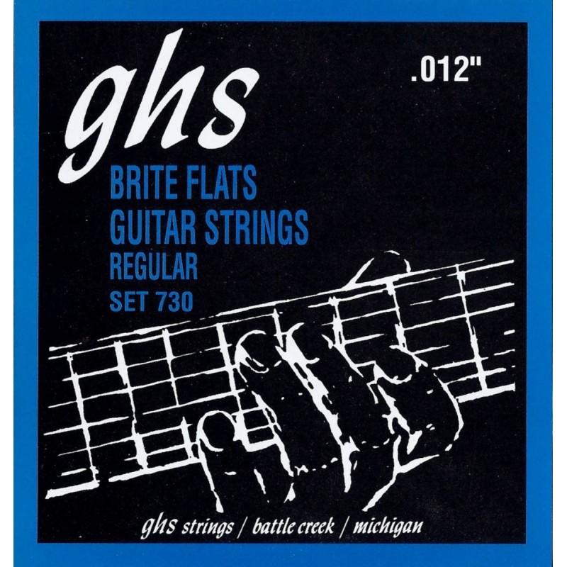 GHS Brite Flats - 730 - Electric Guitar String Set, Regular, .012-.054 - 1