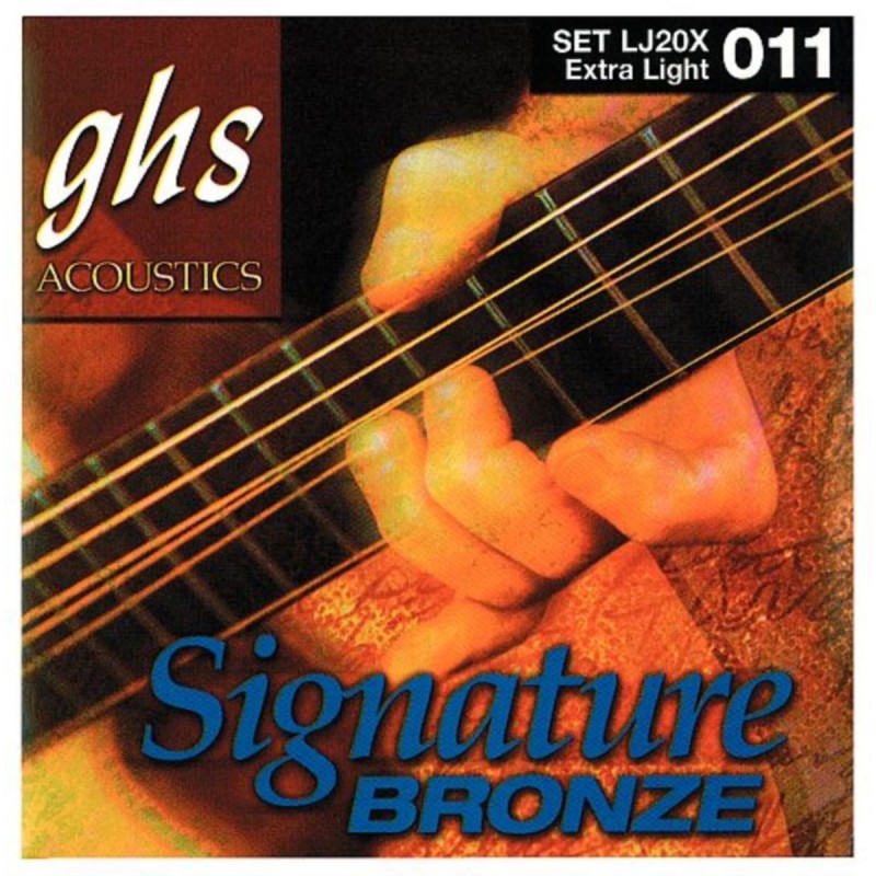 GHS Signature Bronze - LJ20X - Acoustic Guitar String Set, Extra Light, .011-.050 - 1