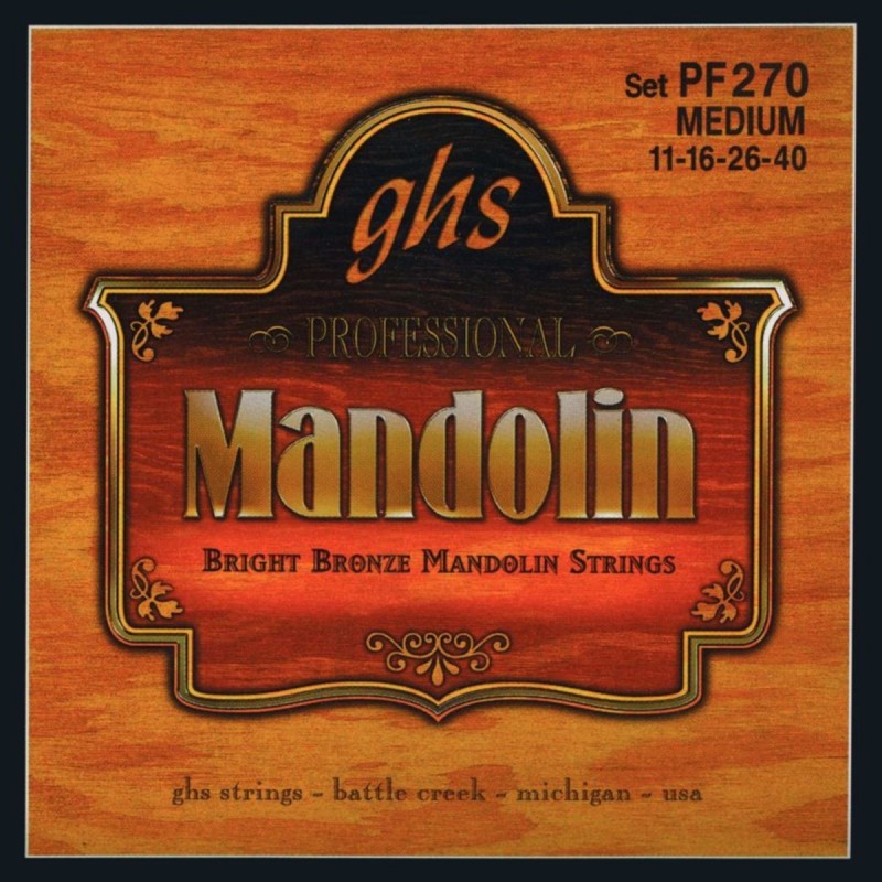 GHS Professional - PF270 - Mandolin String Set, Loop End, Bright Bronze, Medium, .011-.040 - 1