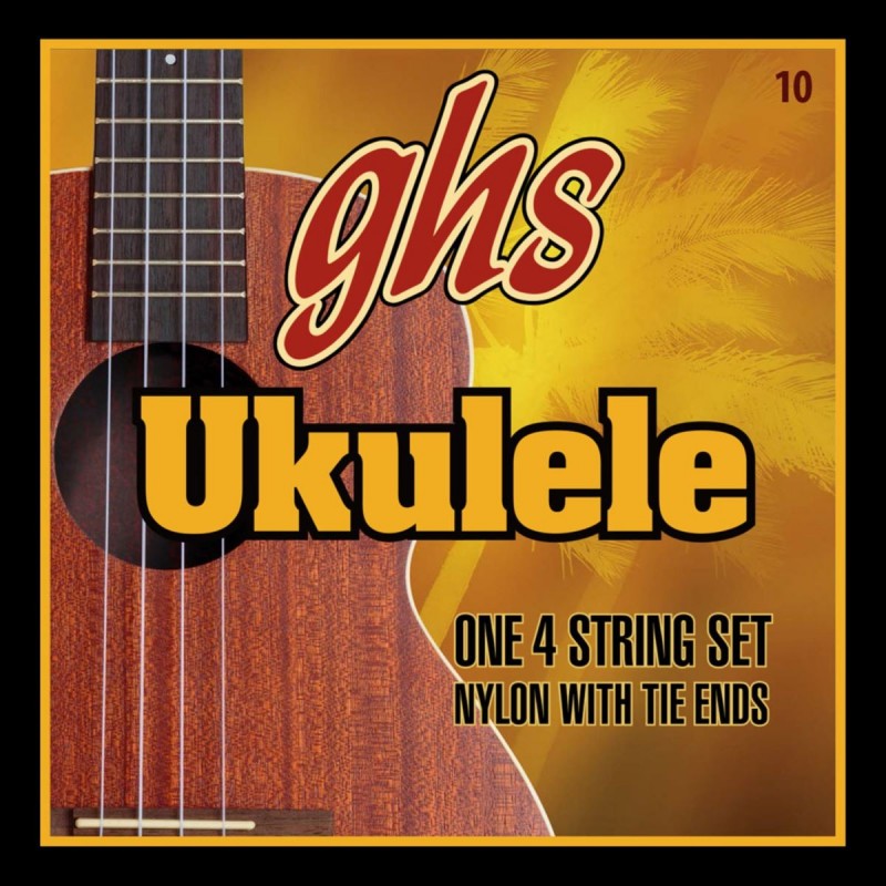 GHS Ukulele Nylon Tie-Ends - Ukulele String Set, Hawaiian D-Tuning, Clear Nylon - 1