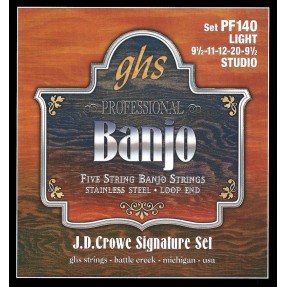 GHS J.D. Crowe Signature - PF140 - Banjo String Set, 5-String, Stainless Steel, Studio, .0095-.020 - 1