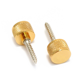 Gretsch Strap Buttons, Most Gretsch Guitars, with Mounting Hardware, Gold (Pair) - 1