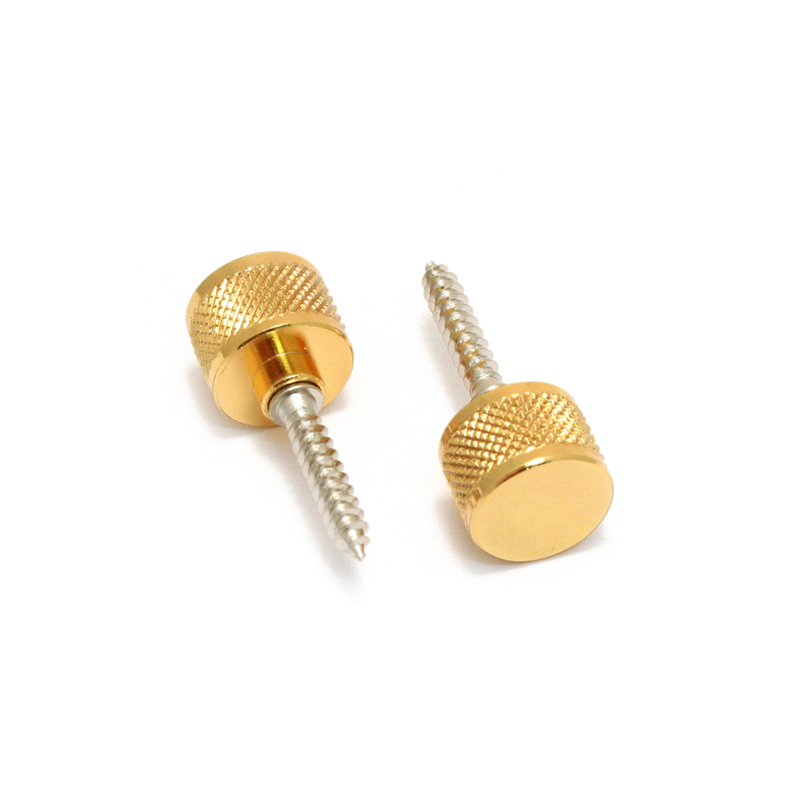 Gretsch Strap Buttons, Most Gretsch Guitars, with Mounting Hardware, Gold (Pair) - 1