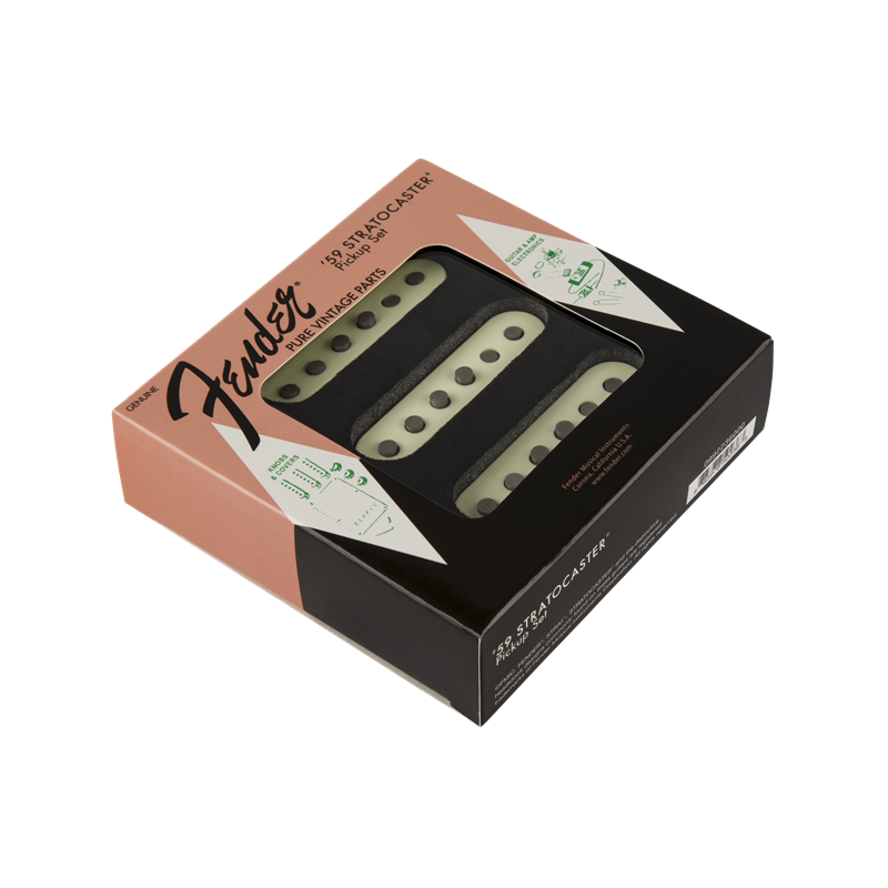 Fender Pure Vintage '59 Strat Pickup Set, Vintage White (3) - 2