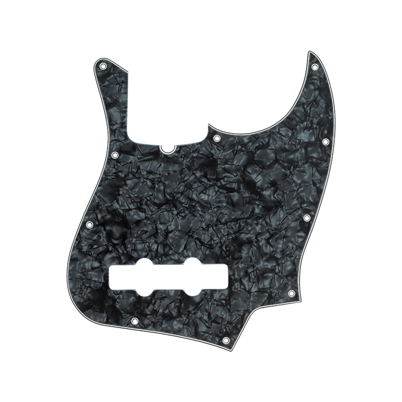 Fender Pickguard, Jazz Bass, 10-Hole Mount, Black Pearl, 4-Ply - 1