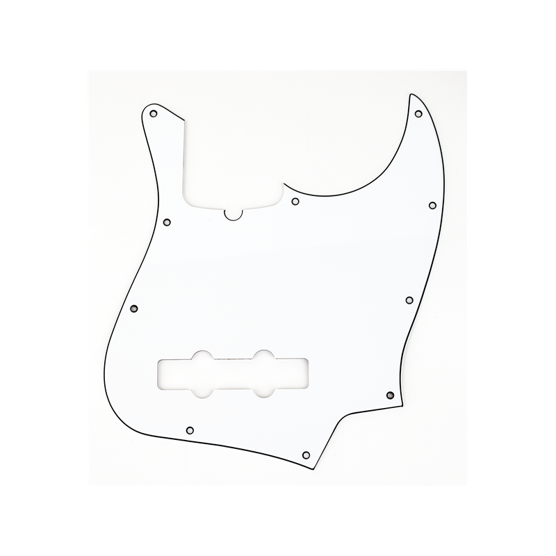 Fender Pickguard, Jazz Bass, 10-Hole Mount (with Truss Rod Notch), W/B/W, 3-Ply - 1
