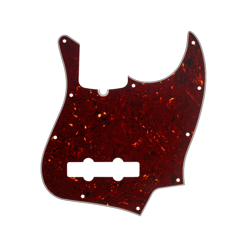 Fender Pickguard, Jazz Bass, 10-Hole Mount (with Truss Rod Notch), Tortoise Shell, 4-Ply - 1