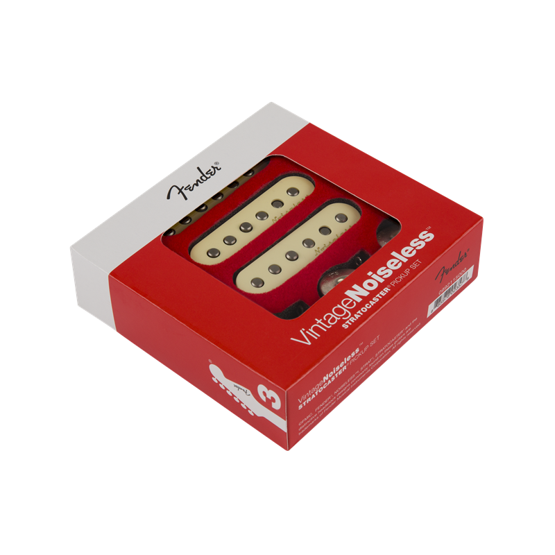 Fender Vintage Noiseless Strat Pickups, (3), Aged White - 2