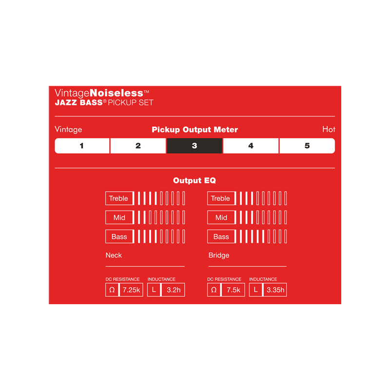 Fender Vintage Noiseless Jazz Bass Pickups, (2) - 3