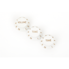 Fender Stratocaster Knobs, White (Volume, Tone, Tone) (3) - 1