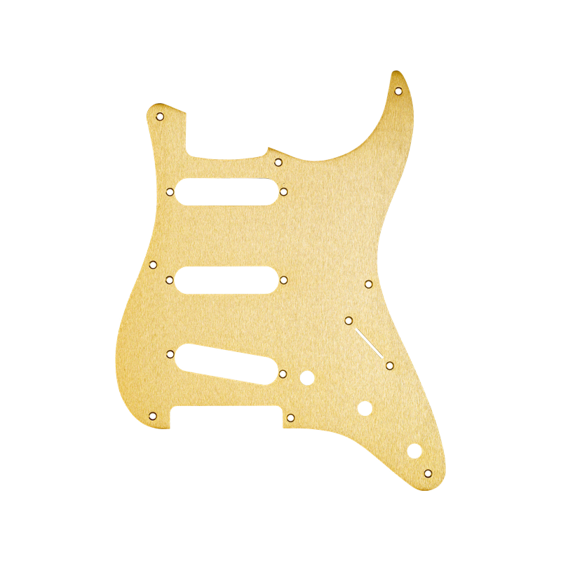 Fender Pickguard, Stratocaster S/S/S, 8-Hole Mount, Gold Anodized Aluminum, 1-Ply - 1