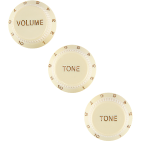 Fender Stratocaster Soft Touch Knobs, Aged White - 1